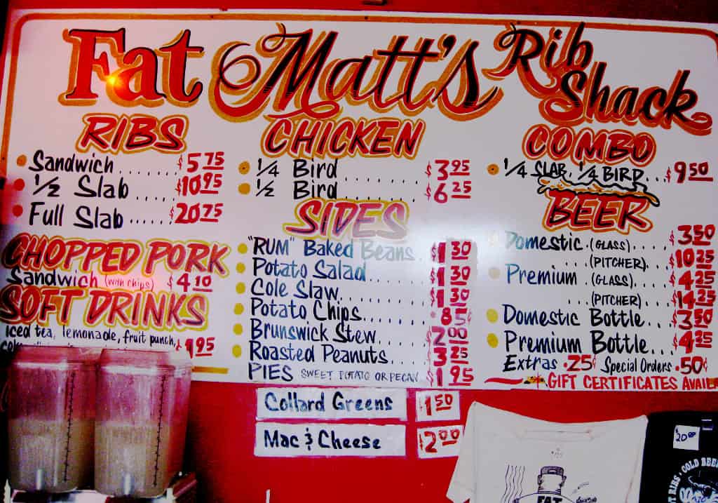 fat matts, fat matt's rib shack, places to eat Atlanta, things to do Atlanta, ATL things to do, southern food,