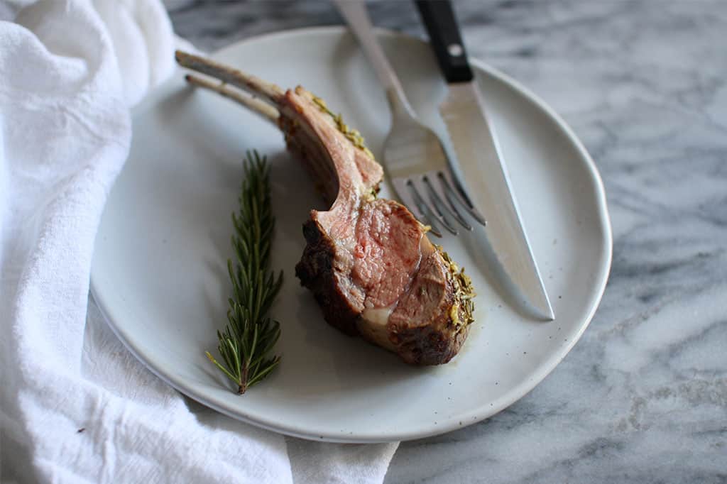 Roast Rack of Lamb with a Garlic Crust | Jessica's Dinner Party