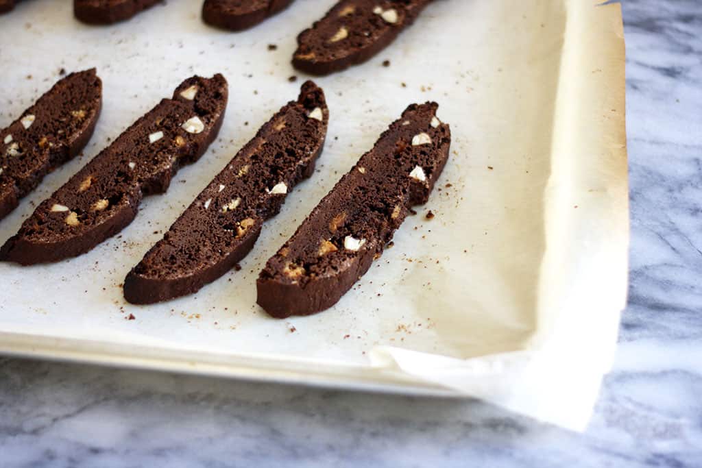 Chocolate Biscotti with Almonds | Jessica's Dinner Party