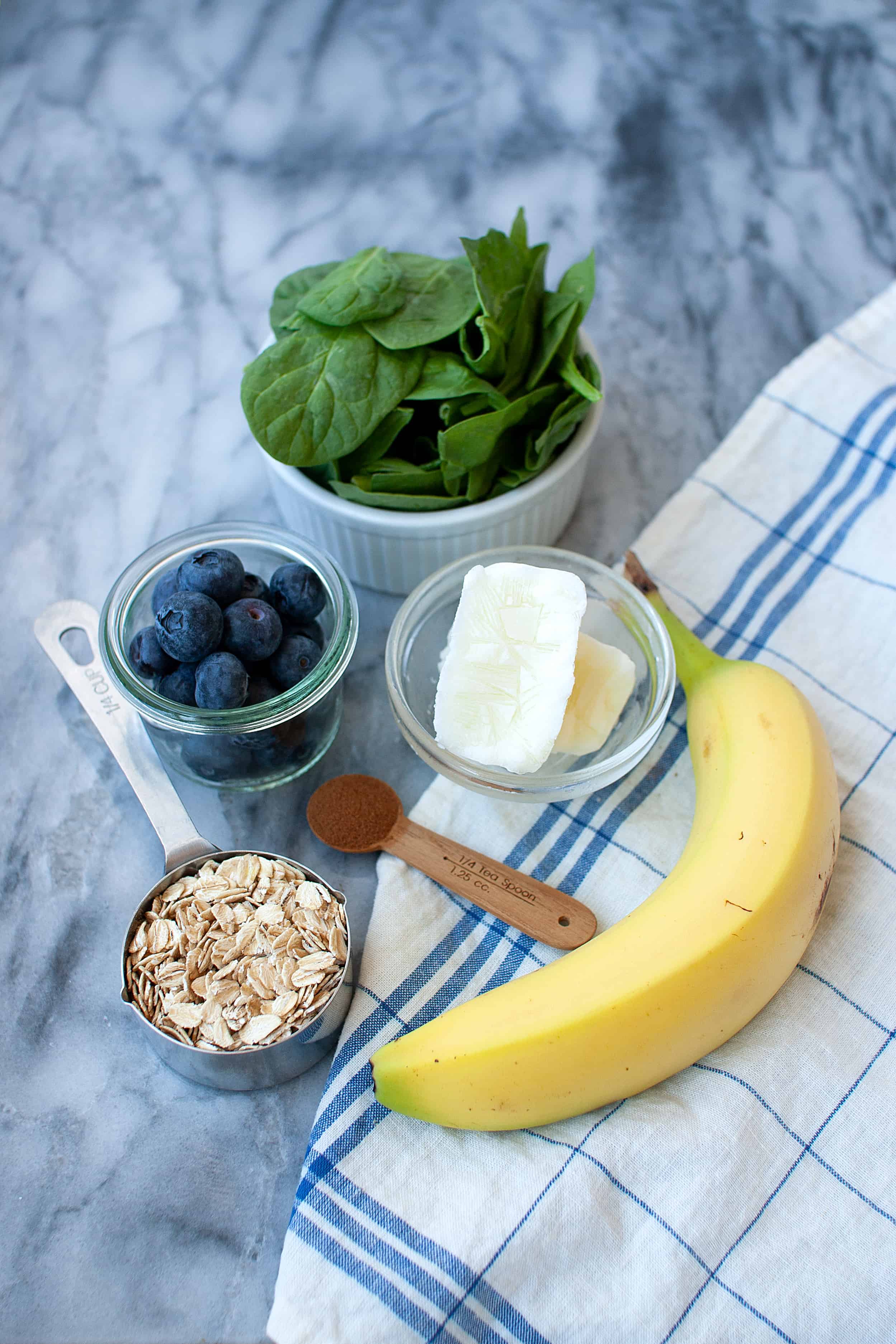 Blueberry Oatmeal Spinach Smoothie Ingredients
