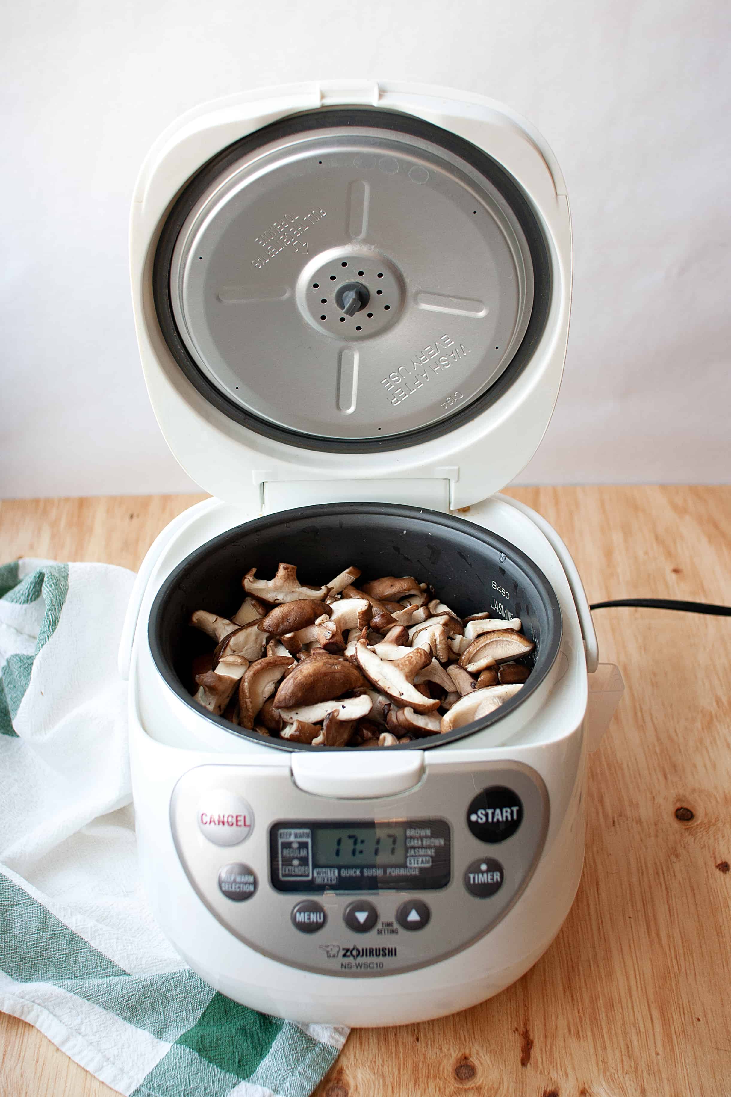 Mushroom Rice in a Rice Cooker