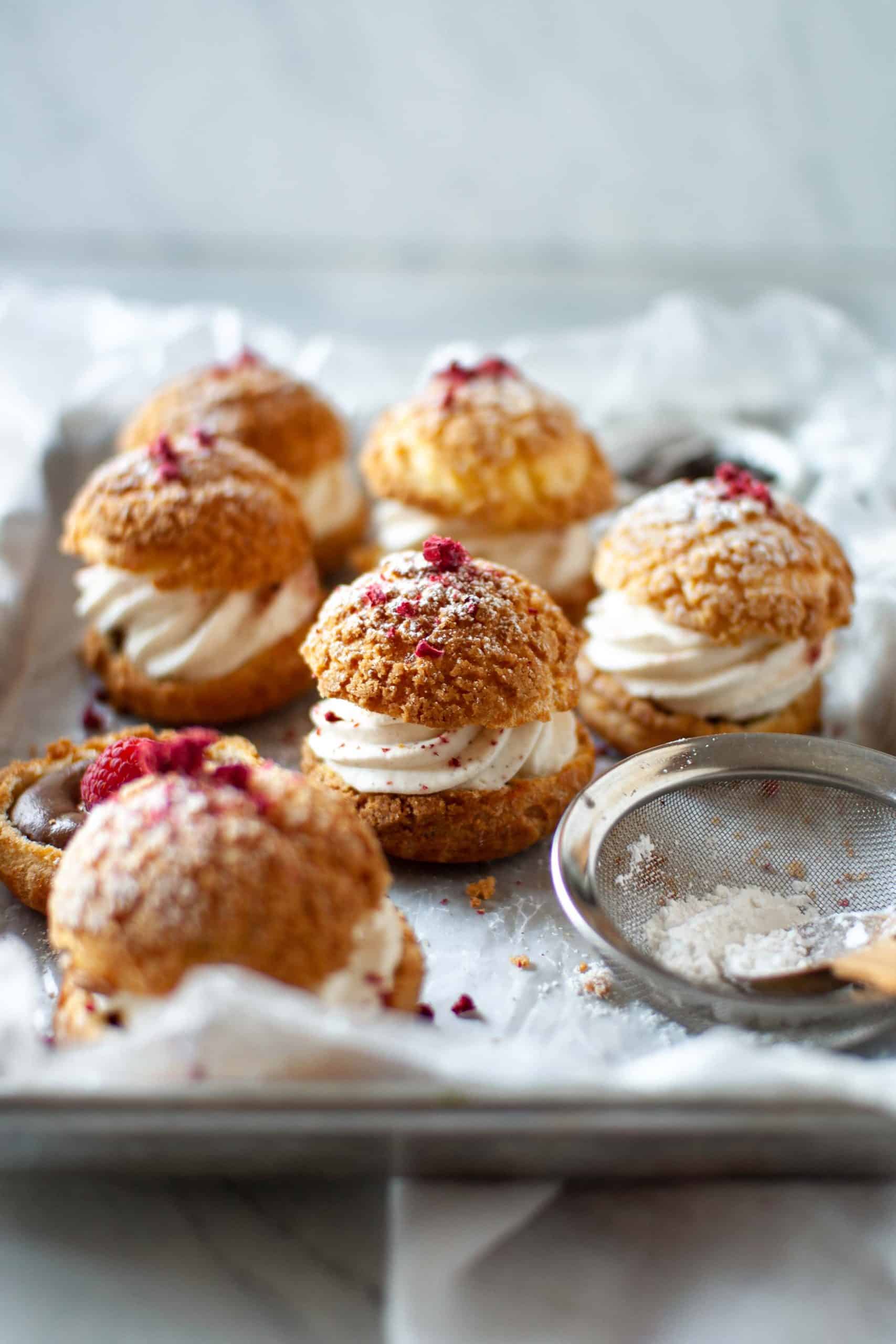 Chocolate Raspberry Choux au Craquelin