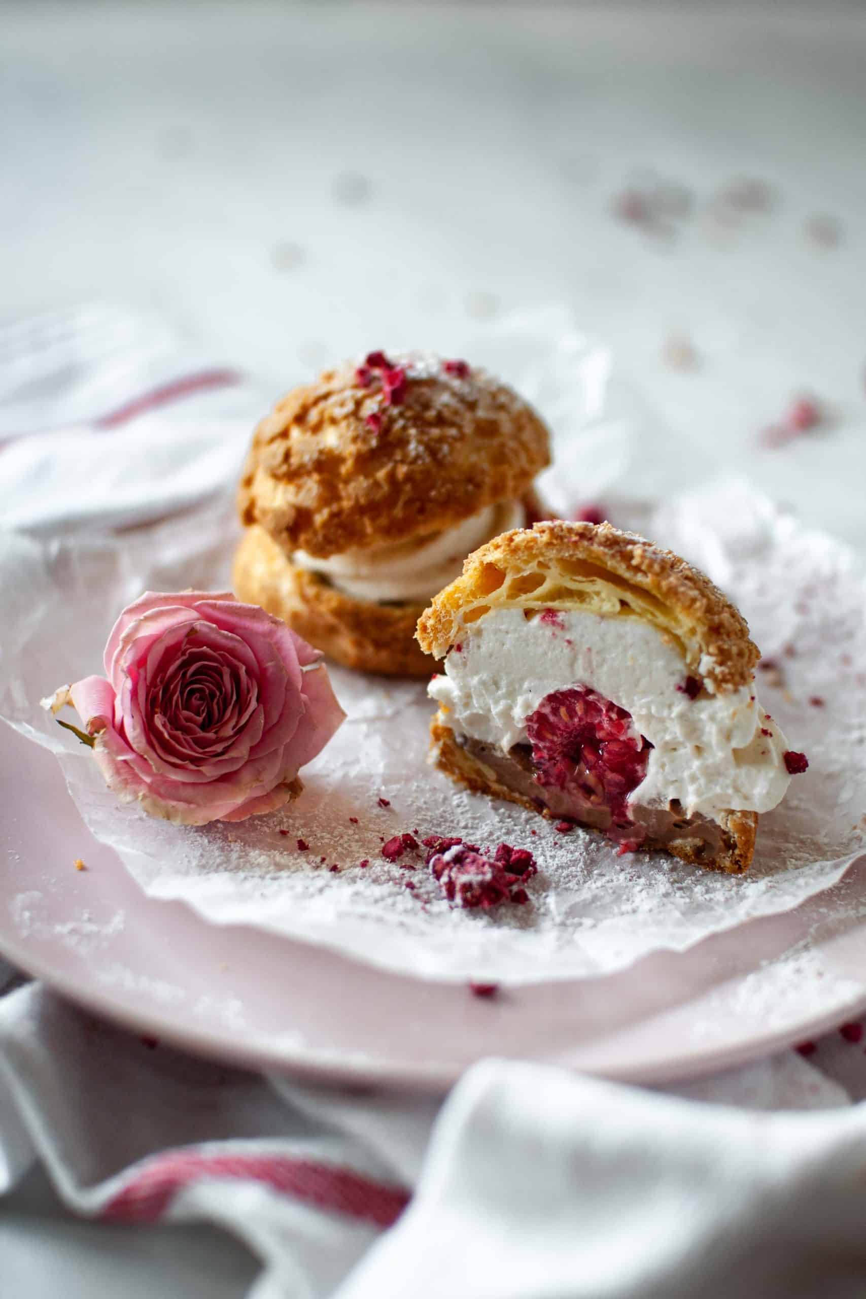 Chocolate Raspberry Choux au Craquelin