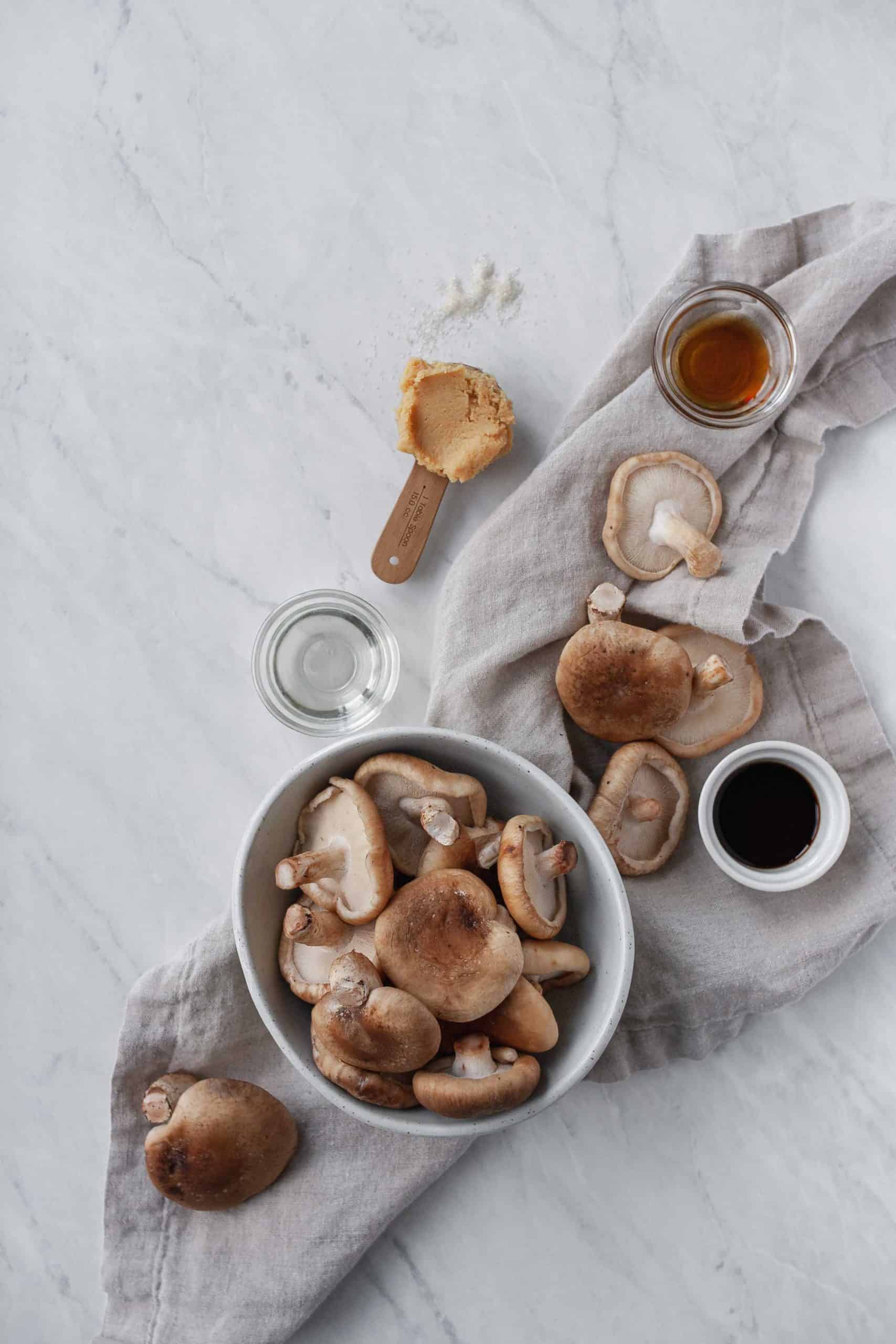 Ingredients for Miso Mushrooms Steamed | Jessica's Dinner Party